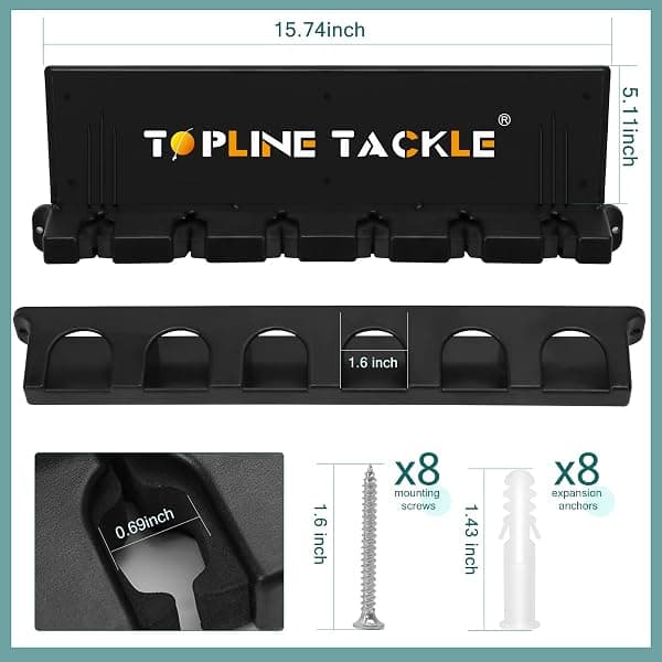 Topline Tackle Rod Rack, 2 Sets, Holds 12 Rods — view 4 of 4