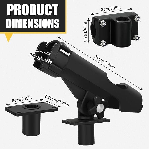 Threlaco Boat Rod Holders, 4 Pack, 360 Swivel — view 2 of 4