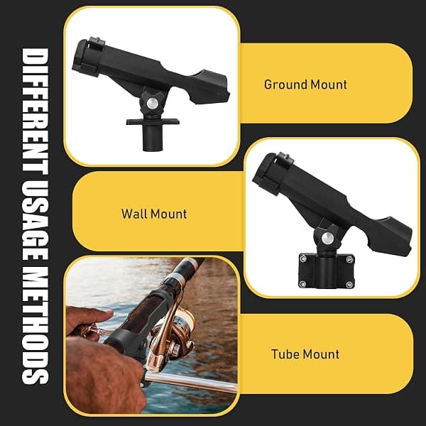 Threlaco Boat Rod Holders, 4 Pack, 360 Swivel — view 3 of 4