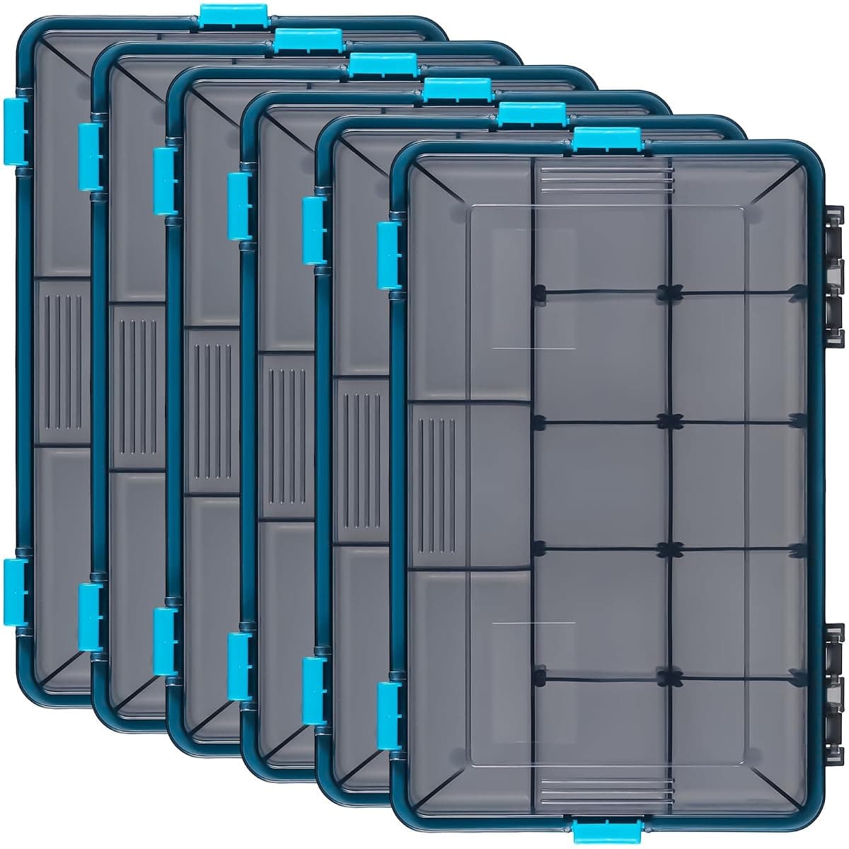 Wonderjune 3600 Tackle Trays, 6 Pack, Blue