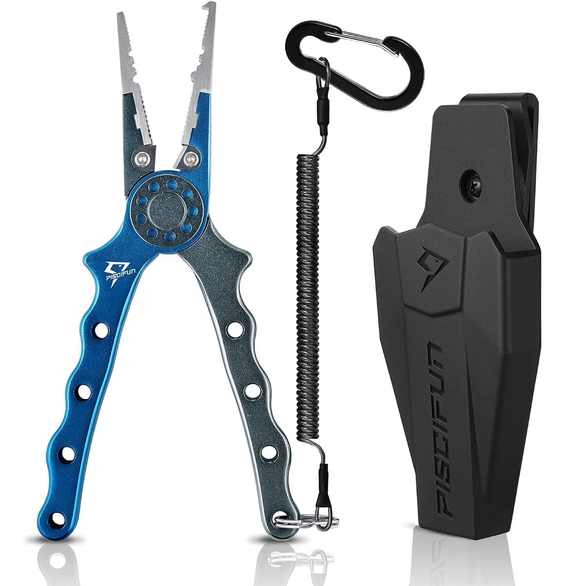 Piscifun Saltwater Fishing Pliers, Blue, Rubber Sheath