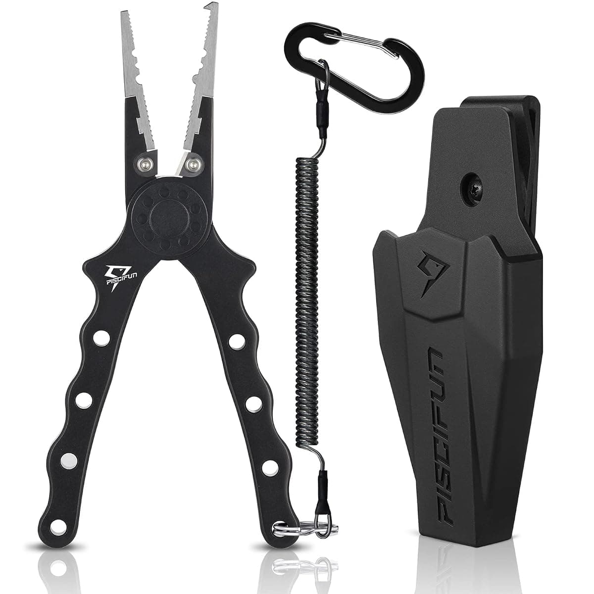 Piscifun Saltwater Fishing Pliers, Black, Rubber Sheath