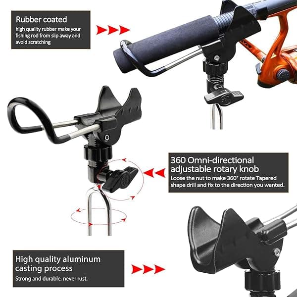 Cooltto Bank Fishing Rod Holders, 2-Pack with 10 Bells — view 2 of 4