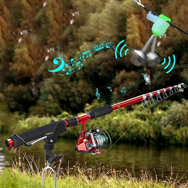 Cooltto Bank Fishing Rod Holders, 2-Pack with 10 Bells — view 4 of 4