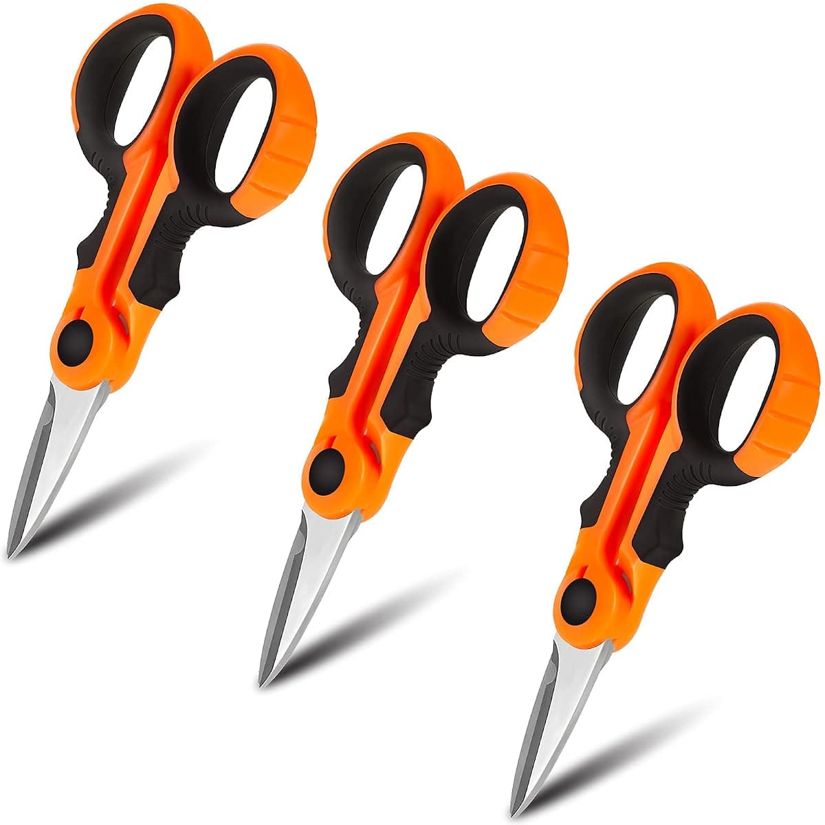Honoson Serrated Line Scissors 5.7 in, 3-Pack, Orange