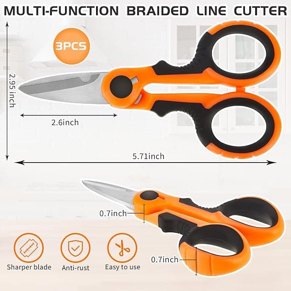 Honoson Serrated Line Scissors 5.7 in, 3-Pack, Orange — view 2 of 4