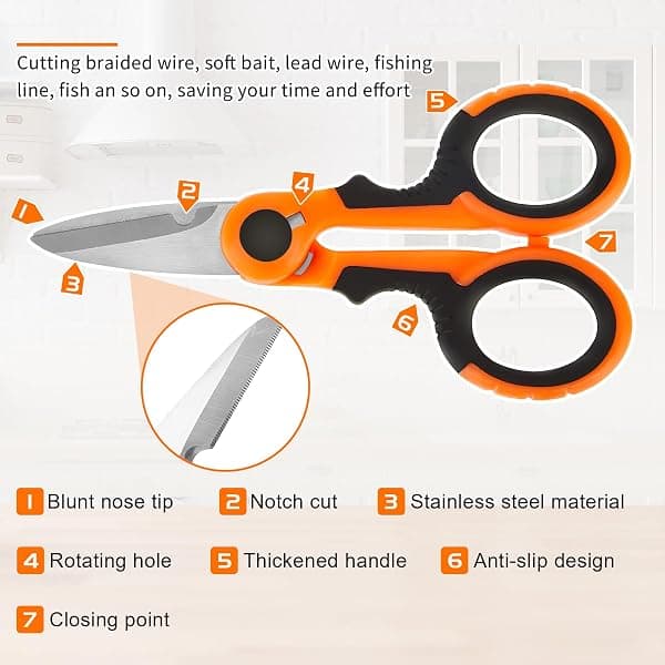 Honoson Serrated Line Scissors 5.7 in, 3-Pack, Orange — view 3 of 4