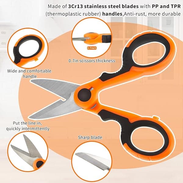 Honoson Serrated Line Scissors 5.7 in, 3-Pack, Orange — view 4 of 4
