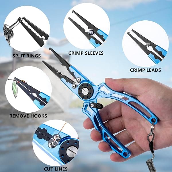 Flissa Saltwater Fishing Pliers, 8 in, Safety Lock — view 4 of 4
