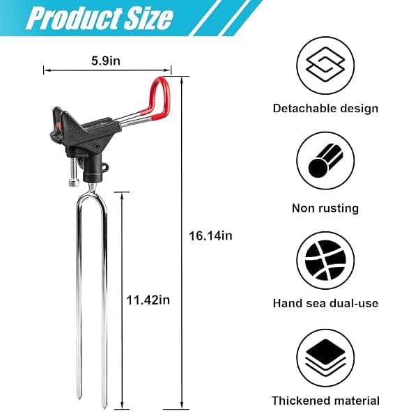 ReeMoo Ground Fishing Rod Holders, 2-Pack, Nylon — view 3 of 4