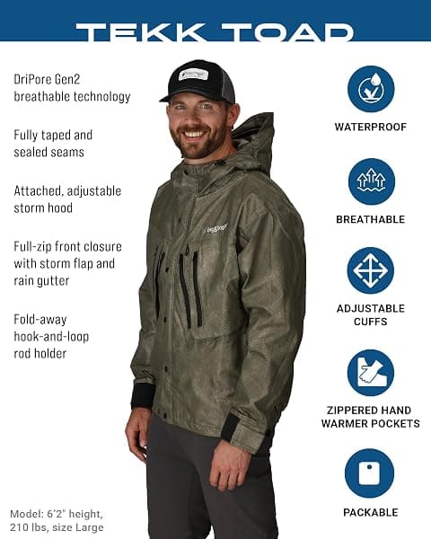 Frogg Toggs Tekk Toad Rain and Wading Jacket, XL — view 3 of 4
