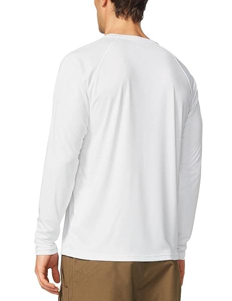 baleaf Men's UPF 50+ Long Sleeve Sun Shirt, White — view 2 of 4