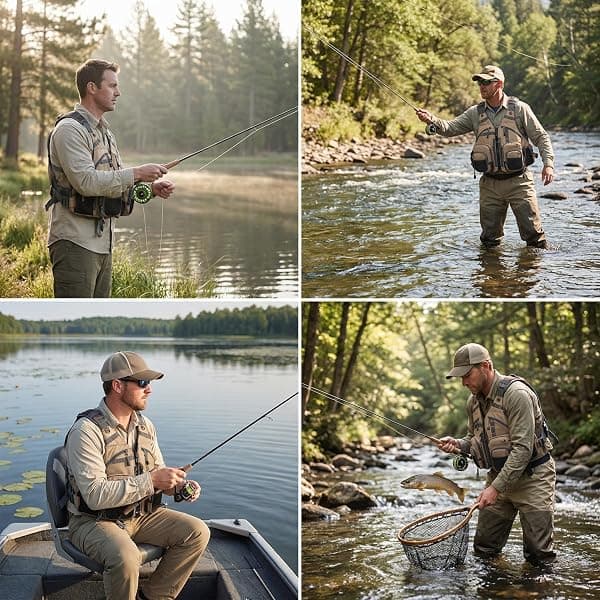 Kylebooker Fly Fishing Vest, 17 Pockets, Khaki — view 2 of 4