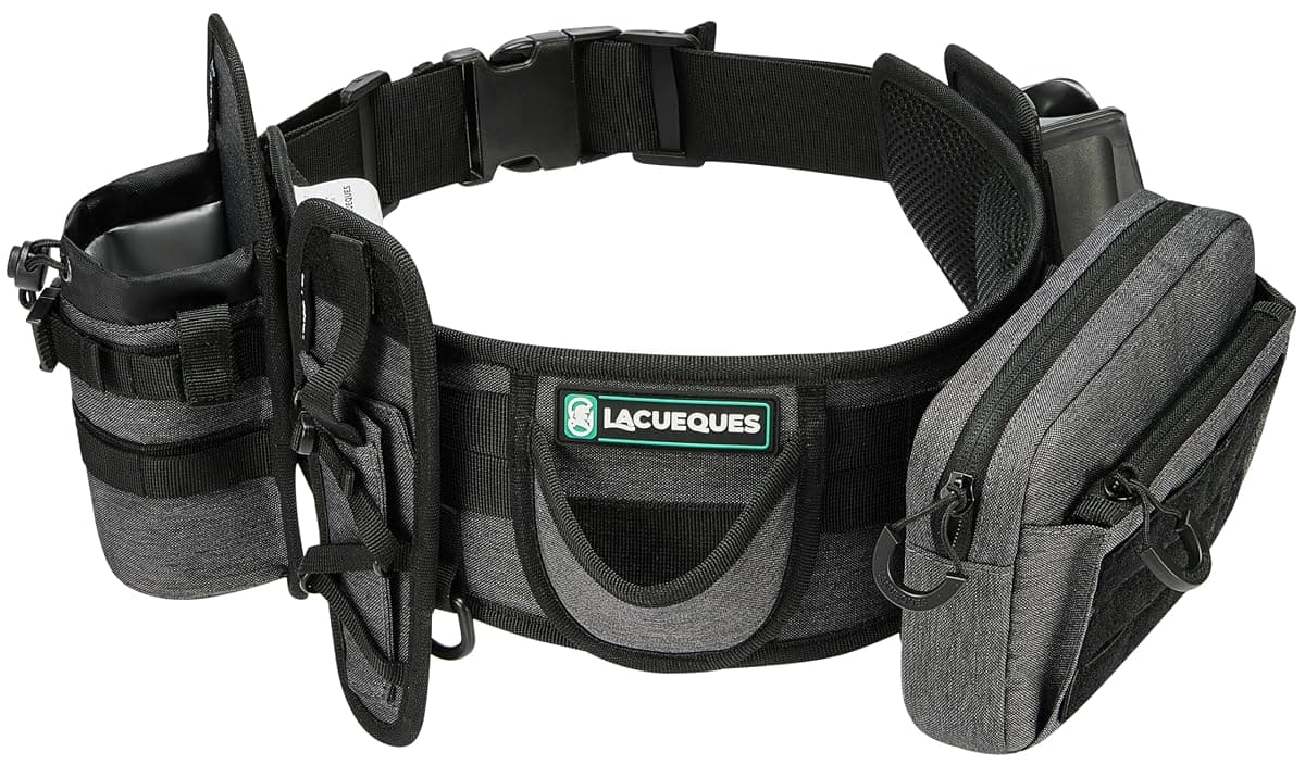 Lacueques Wading Belt with Rod Holder, Grey