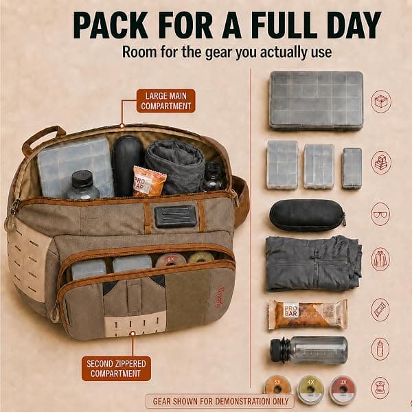 Ussuris Fly Fishing Sling Pack, Olive Green — view 4 of 4