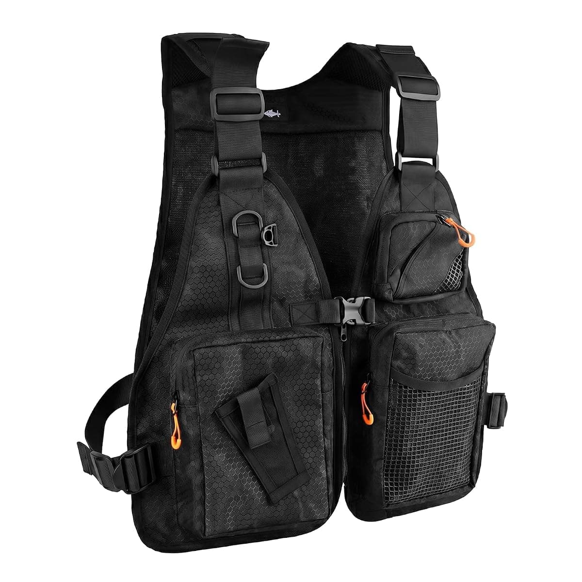Hikary Fly Fishing Vest Pack, 10 Pockets, Black