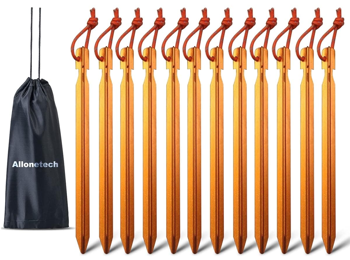 All One Tech 7075 Tent Stakes, 7 in, 12-Pack