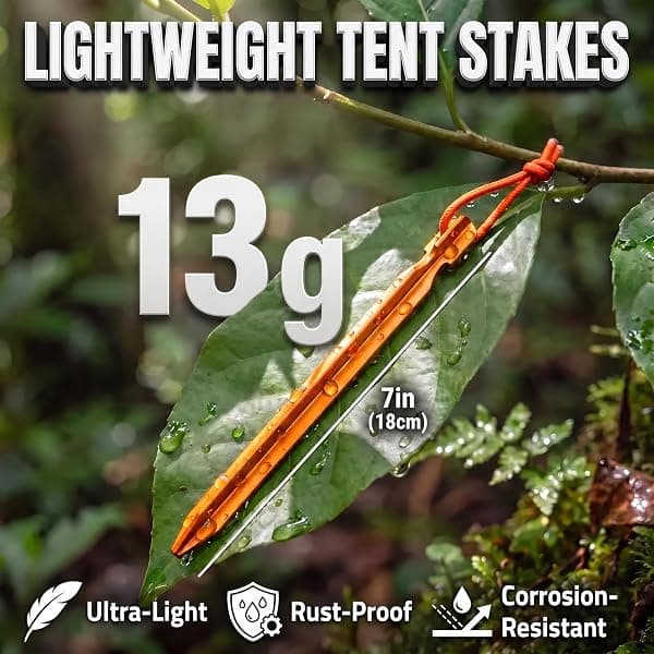 All One Tech 7075 Tent Stakes, 7 in, 12-Pack, Blue — view 2 of 4