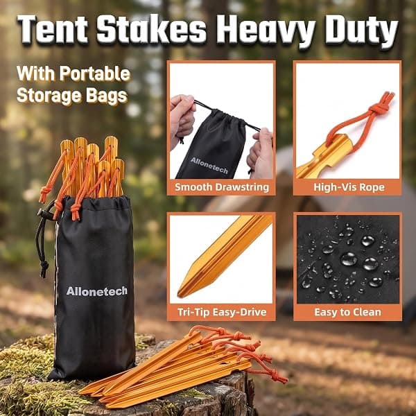 All One Tech 7075 Tent Stakes, 7 in, 12-Pack, Blue — view 4 of 4