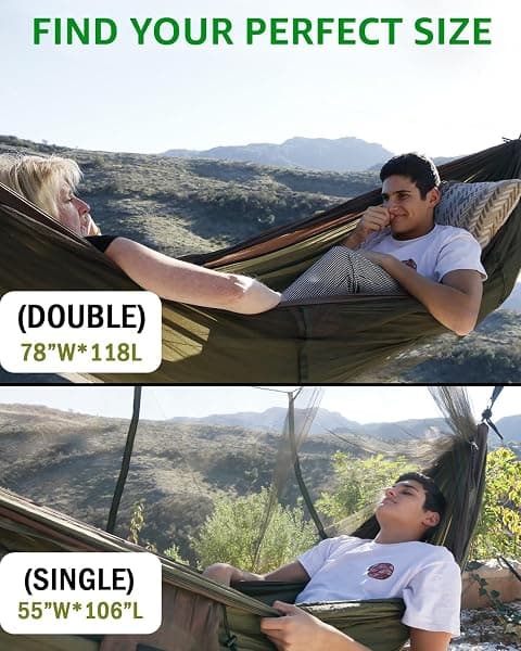 Sunyear Camping Hammock with Bug Net, Single — view 3 of 4