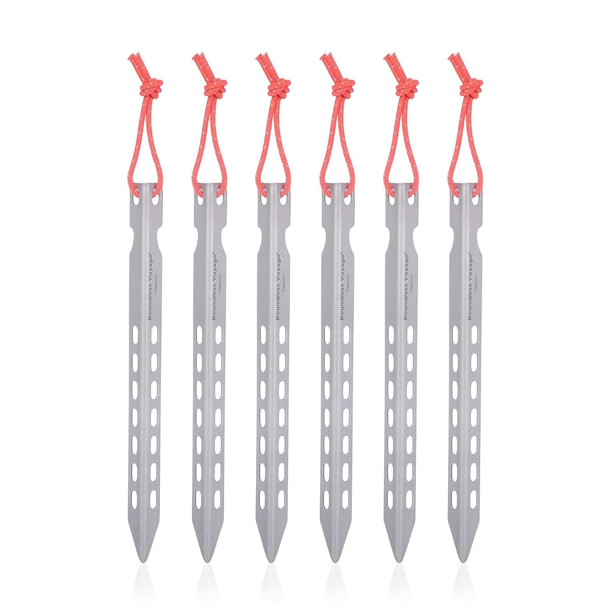 iBasingo Ti4008P Titanium V-Stakes, 6-Pack