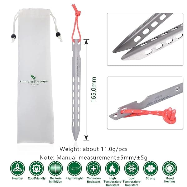 iBasingo Ti4008P Titanium V-Stakes, 6-Pack — view 3 of 4