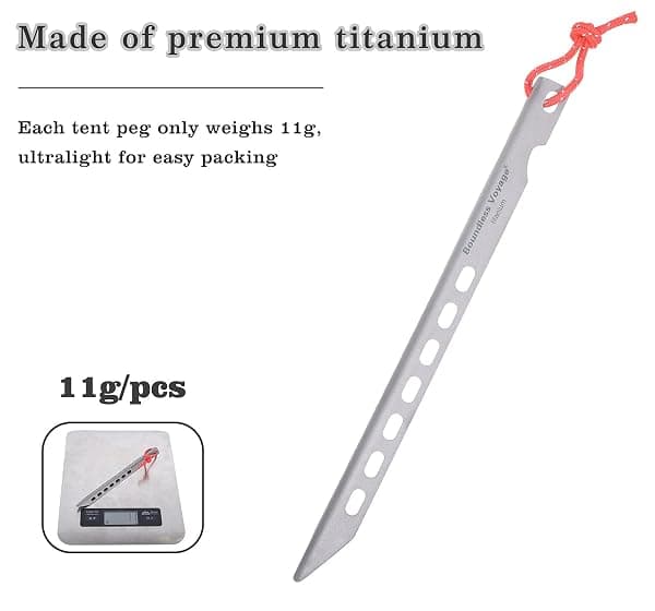 iBasingo Ti4008P Titanium V-Stakes, 6-Pack — view 4 of 4