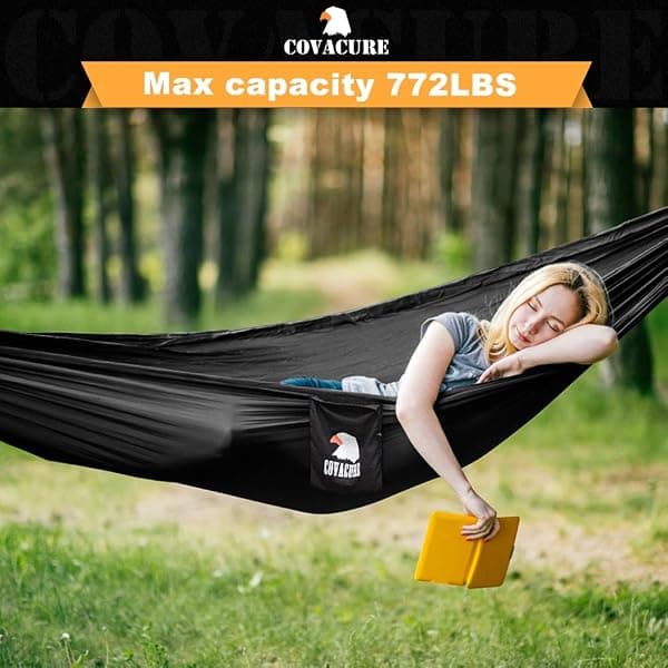 Covacure Camping Hammock with Bug Net, Black — view 2 of 4