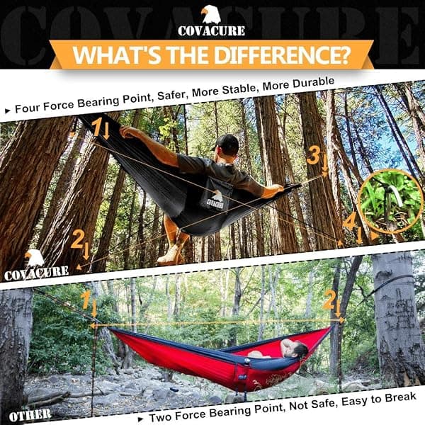 Covacure Camping Hammock with Bug Net, Black — view 3 of 4