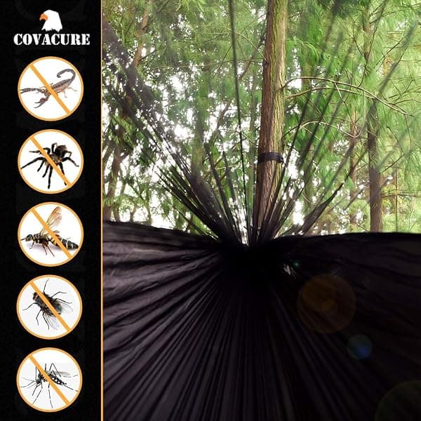 Covacure Camping Hammock with Bug Net, Black — view 4 of 4