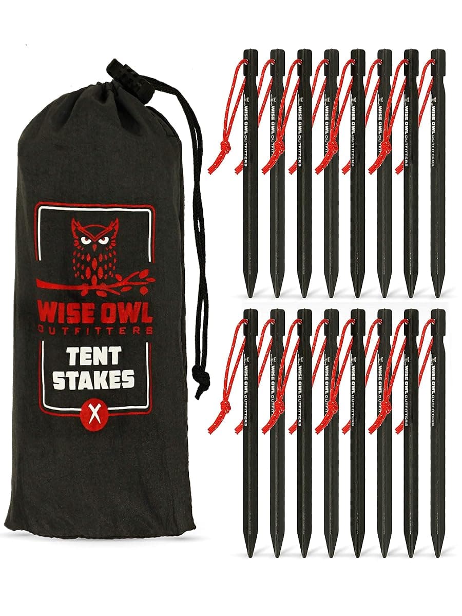 Wise Owl Outfitters Tent Stakes, 7.25 in, 16-Pack