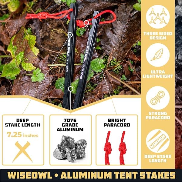 Wise Owl Outfitters Tent Stakes, 7.25 in, 16-Pack — view 2 of 4