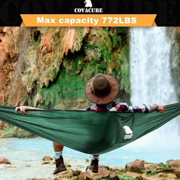 Covacure Camping Hammock with Bug Net, Dark Green — view 2 of 4