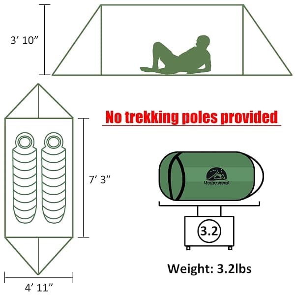 Underwood Aggregator Trekking Pole Tent, 2P Yellow — view 3 of 4