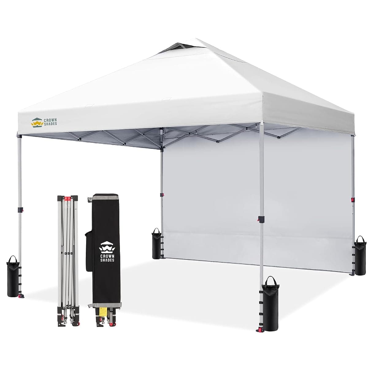 Crown Shades 10 x 10 ft Pop-Up Canopy, One Sidewall