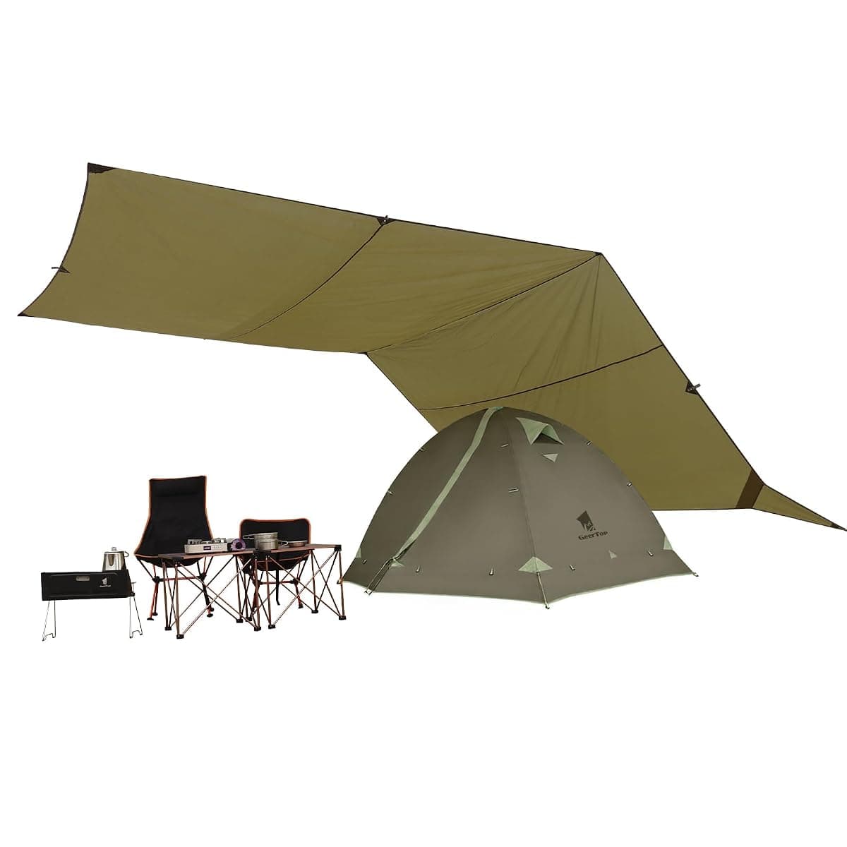 Geertop Camping Tarp, 17 x 10 ft, 3000mm PU