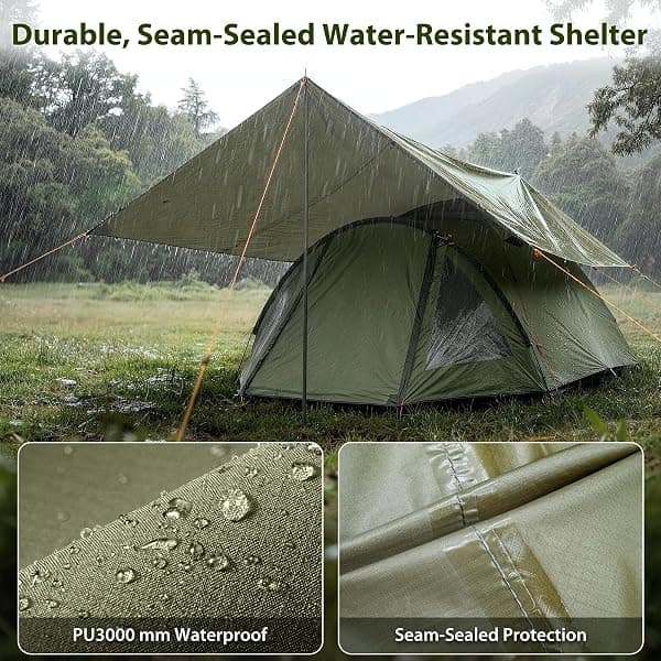 Geertop Camping Tarp, 17 x 10 ft, 3000mm PU — view 4 of 4