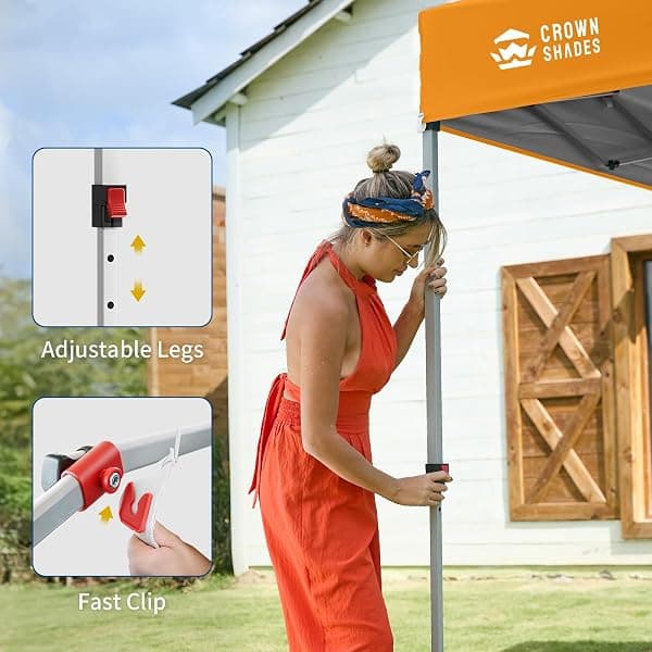 Crown Shades 10 x 10 ft Pop-Up Canopy, Orange — view 4 of 4