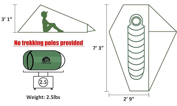 Underwood Aggregator Trekking Pole Tent, 1P Yellow — view 4 of 4