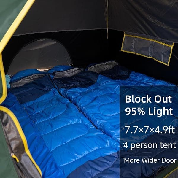 Loyeahcamp 4-Person Blackout Dome Tent, Dark Green — view 3 of 4