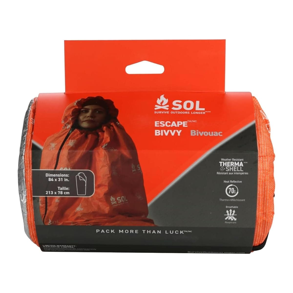 SOL Escape Bivvy with Hood, 84 x 31 in