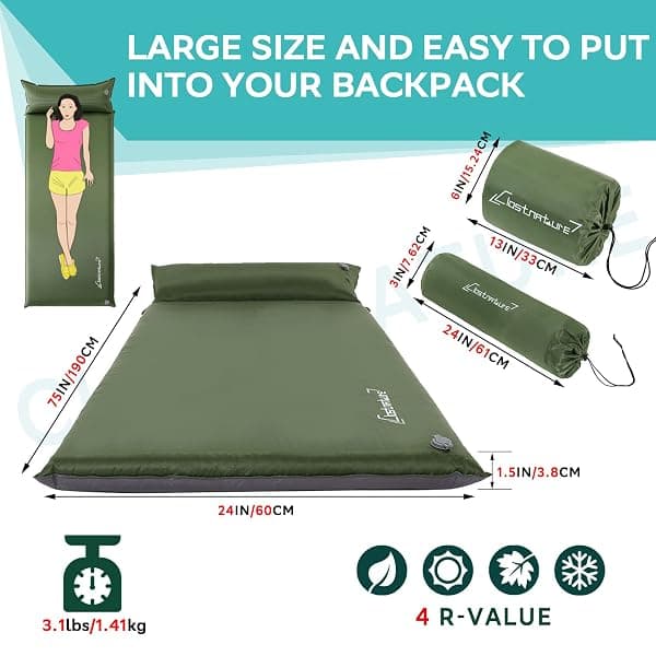 Clostnature Self-Inflating Pad, 1.5 in, w/ Pillow — view 2 of 4