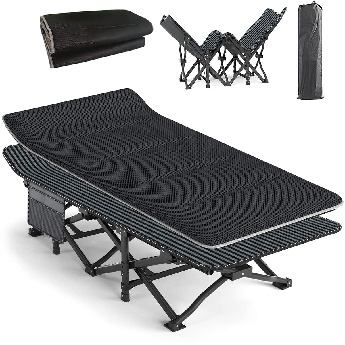Atorpok Folding Camping Cot with Cushion, 450 lb