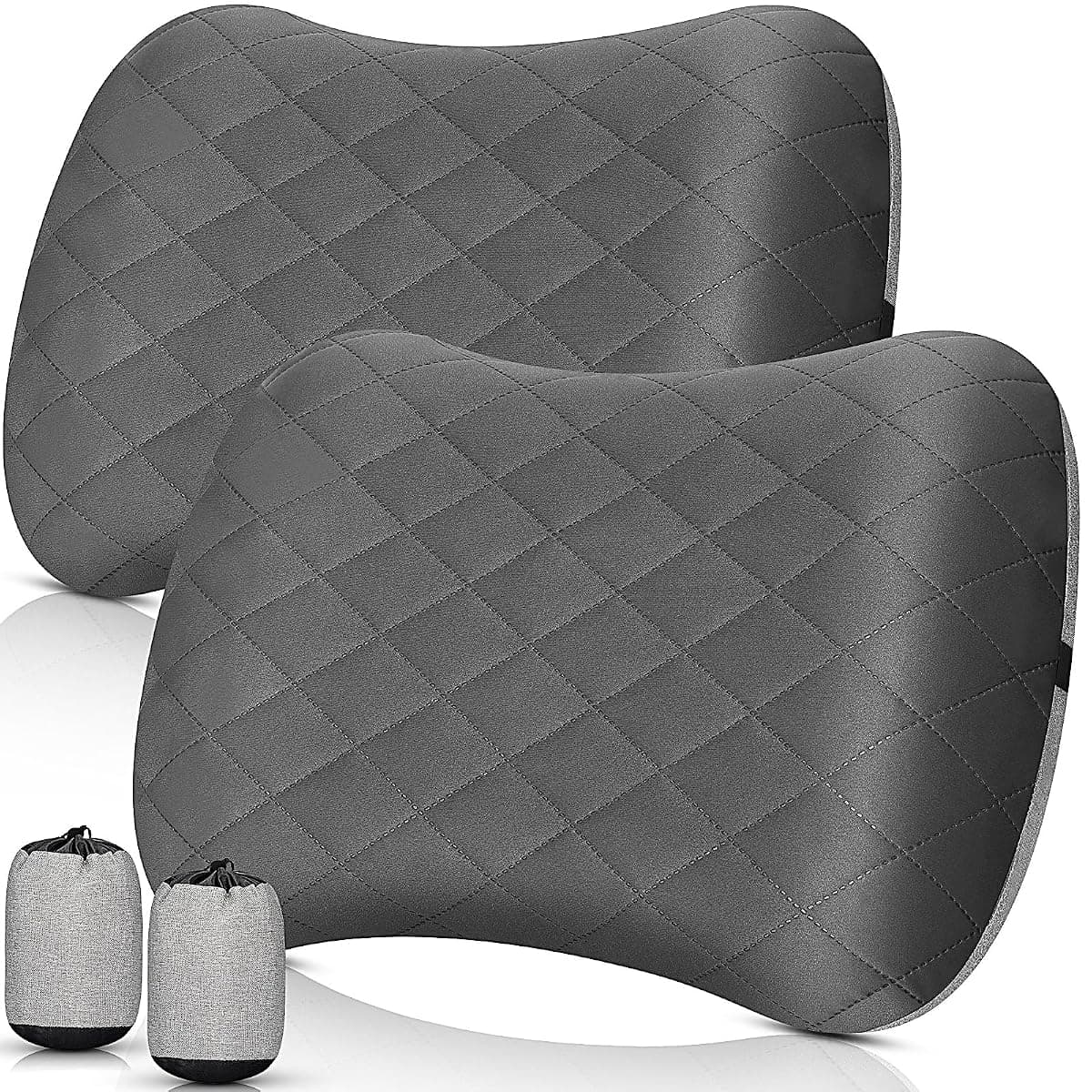 Threehoney Inflatable Camp Pillow, 2-Pack