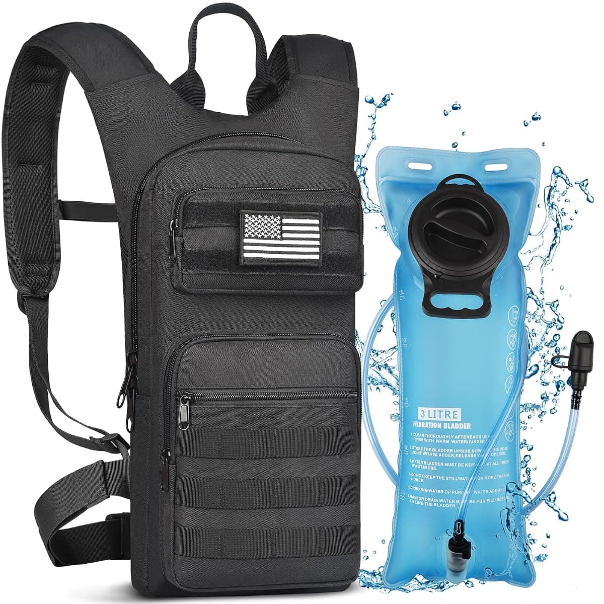 NOOLA Tactical Hydration Pack, 3 L Bladder