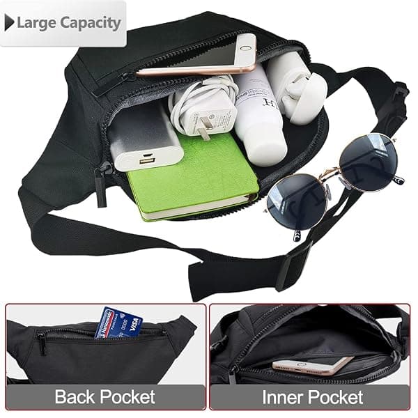 AIKENDO Crossbody Fanny Pack, Black — view 4 of 4