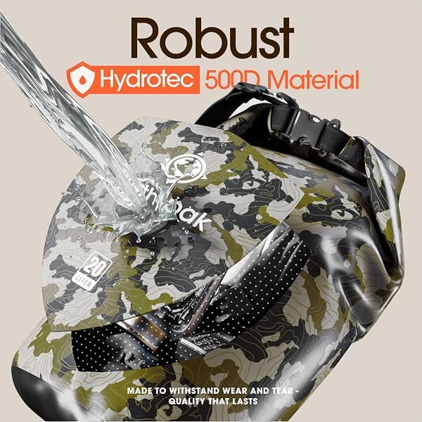 Earth Pak Roll-Top Dry Bag, 20 L, Camo — view 4 of 4