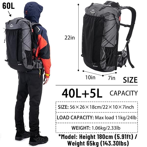 Naturehike Rock Internal Frame Pack, 40+5 L — view 2 of 4