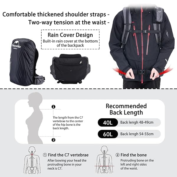Naturehike Rock Internal Frame Pack, 40+5 L — view 3 of 4