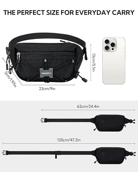 WATERFLY RFID Fanny Pack, 1.5 L, Black — view 3 of 4